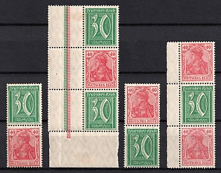 1921 Weimar Republic, Germany, Se-tenants, Zusammendrucke, Margins