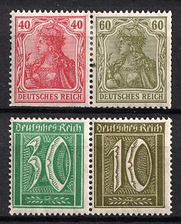 1921 Weimar Republic, Germany, Se-tenants, Zusammendrucke