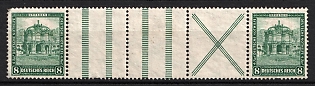 1931 8pf Weimar Republic, Germany, Se-tenant, Zusammendrucke