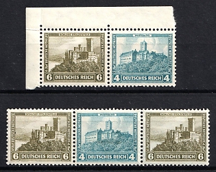 1932 Weimar Republic, Germany, Se-tenants, Zusammendrucke, Corner Margin