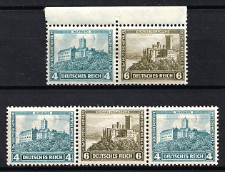 1932 Weimar Republic, Germany, Se-tenants, Zusammendrucke, Margin