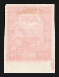 1924 20k+50k on 1000r To Help the Population of Leningrad Affected by the Flood, Soviet Union, USSR, Russia, Coated Paper, Signed, Margin, OFFSET of Frame