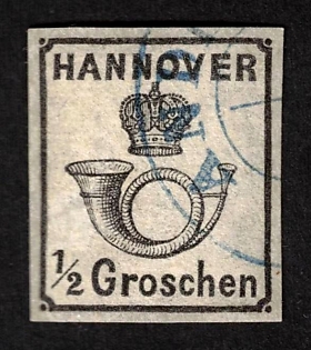 1860 1/2gr Hannover, German States, Germany, Signed