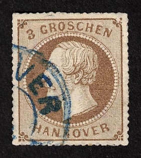 1864 3gr Hannover, German States, Germany, Signed
