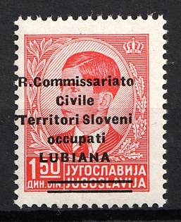 1941 1.50din Ljubljana Province, Yugoslavia, Italian Occupation