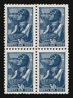 1939 30k Definitive Issue, Soviet Union, USSR, Russia, Block of Four