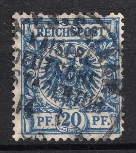 1891-93 20pf German Offices in East Africa, Germany, Forerunner, Dar-es-Salaam Postmark