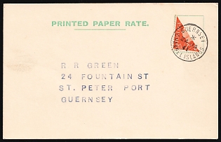1941 (24 Jan) Guernsey, German Occupation, Germany, Postcard locally addressed in Guernsey, franked with bisect 2p