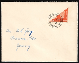 1941 (31 Jan) Guernsey, German Occupation, Germany, Cover from Guernsey franked with bisect 2p