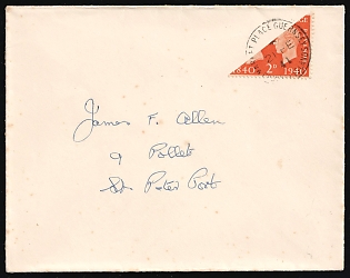 1941 (21 Feb) Guernsey, German Occupation, Germany, Cover locally addressed in Guernsey, franked with bisect 2p
