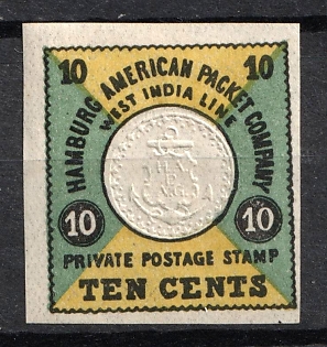 1938 10c Special Postage Stamps of German Sea Posts, Ship Mail Abroad, Hamburg-American Packet Company, Germany, Official Reprint