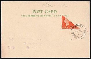 1940 (27 Dec) Guernsey, German Occupation, Germany, FDC Postcard from Guernsey franked with bisect 2p