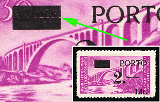 1946 2l, Venezia Giulia and Istria, Italy, Yugoslav Occupation, Partial OFFSET, Overprint Split Horizontally