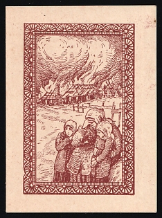 A Woman with Children at Burning Houses, Russian Empire Charity Cinderella
