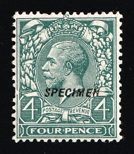 1912 4d Great Britain, Specimen, Type 23