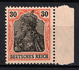 1915 30pf German Empire, Germany, Margin