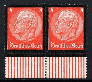 1934 8pf Third Reich, Germany, Pair, Margins