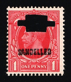 1934 1d Great Britain, Specimen 'Cancelled', Type 33P, Annulate