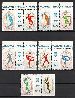 1972 Olympic Games Summer, Ukraine, Underground Post, Se-tenants, Margins, Sheet Inscription