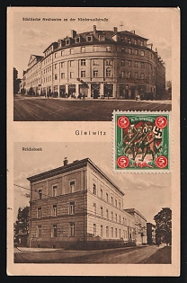 1934 Nazi Germany Third Reich Propaganda Label on Postcard