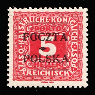 1919 5h Poland, Signed, Official Stamps