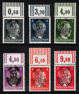 1945 Glauchau (Saxony), Germany Local Post, Unissued Stamps, Complete Set, Signed, Margins, Plate Numbers