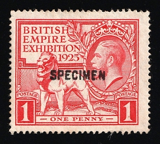1925 1d Great Britain, Specimen