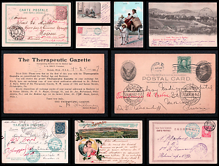 1901-1907 Collection of 5 beautiful incoming Postcards to Russia from different countries