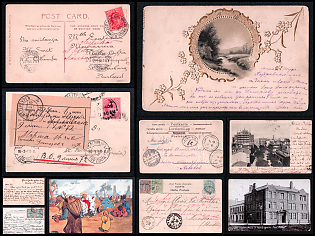 1900-1919 Collection of 5 beautiful incoming Postcards to Russia from different countries