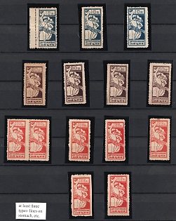 All-Russian Central Executive Committee for Children, Collection of Types, Overprints, Varieties, Soviet Russia Charity Cinderellas, Extremely Rare