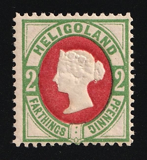 1875 2F/2Pf Heligoland, German States, Germany, Signed by Schucz