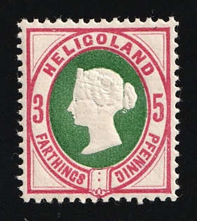 1890 3F/5Pf Heligoland, German States, Germany, Signed by Schucz