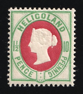 1890 1 1/2P/10Pf Heligoland, German States, Germany, Signed by Schucz