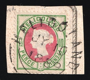 1889 1 1/2P/10Pf on piece Heligoland, German States, Germany, Signed by W. Engel