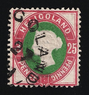 1875 3P/25Pf Heligoland, German States, Germany, Signed by Lemberger