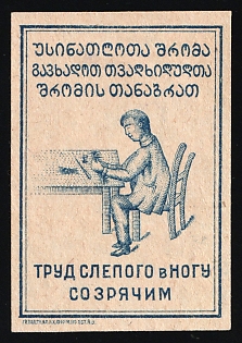 40k The Work of the Blind Keeps Pace with the Sighted, In Favor of Poor, Hunger, Unemployed, Handicapped, Soviet Russia Charity Cinderella