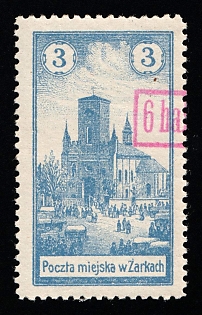 1918 6h on 3h Zarki Local Issue, Poland, Signed