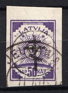 1919 50k West Army, Russia, Civil War, Jelgava Postmark