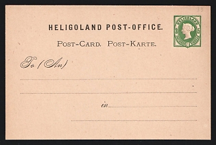 1875 3F-5Pf Heligoland, German States, Germany,  Postal Stationery Postcard