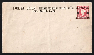 1879 2 1/2P-20Pf - 5Pf Heligoland, German States, Germany,  Postal Stationery Cover, Type I