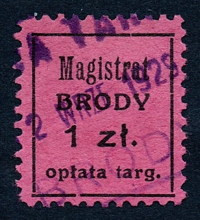 1928 1Zl Brody, Lwow Region, Ukraine, Poland, local revenue