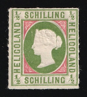 1/2S Heligoland, German States, Germany, Hamburg Reprint, Signed by Nagel