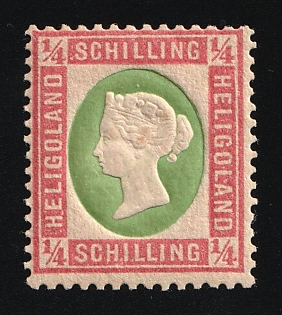 1874 1/4S Heligoland, German States, Germany, Signed by Schr
