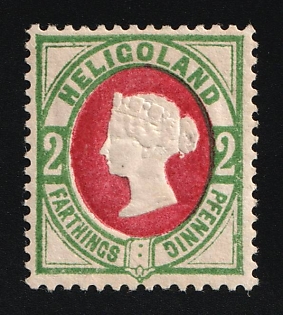 1875 2F/2Pf Heligoland, German States, Germany, Signed