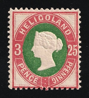 1875 3P/25Pf Heligoland, German States, Germany, Signed by Richter, Schucz