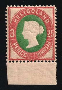 1875 3P/25Pf Heligoland, German States, Germany, Margin
