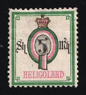 1879 25Sh/5M Heligoland, German States, Germany, Signed