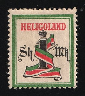 1889 1Sh/1M Heligoland, German States, Germany, Signed by Gebr. Senf Leipzig