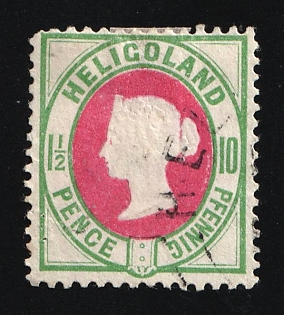 1887 1 1/2P/10Pf on piece Heligoland, German States, Germany, Signed by Lemberg