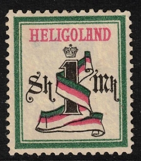 1879 1 Sh - 1 M Heligoland, German States, Germany, signed